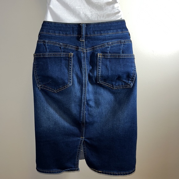 Angel Kiss Stretch Denim Mini Skirt Women’s Medium - Picture 4 of 8